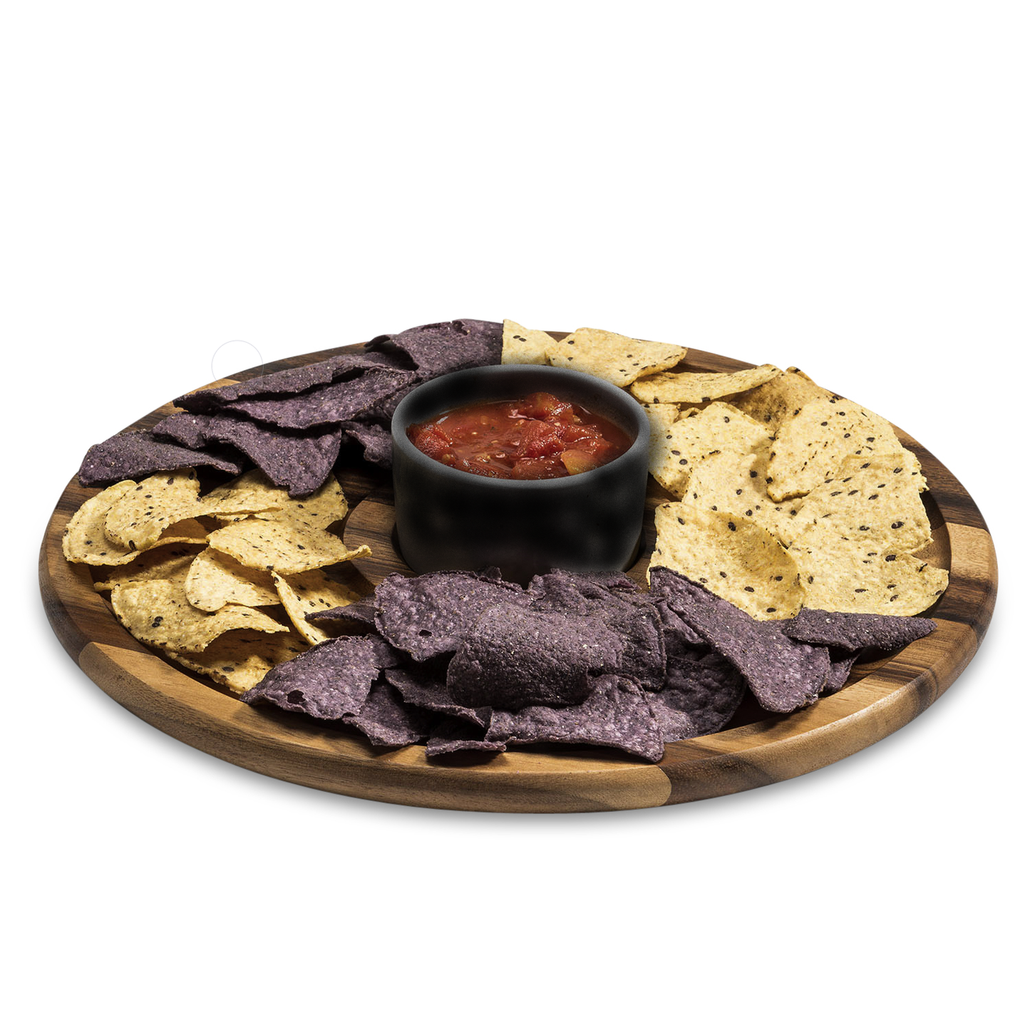 Acacia Wood Chip & Dip with Ceramic Bowl