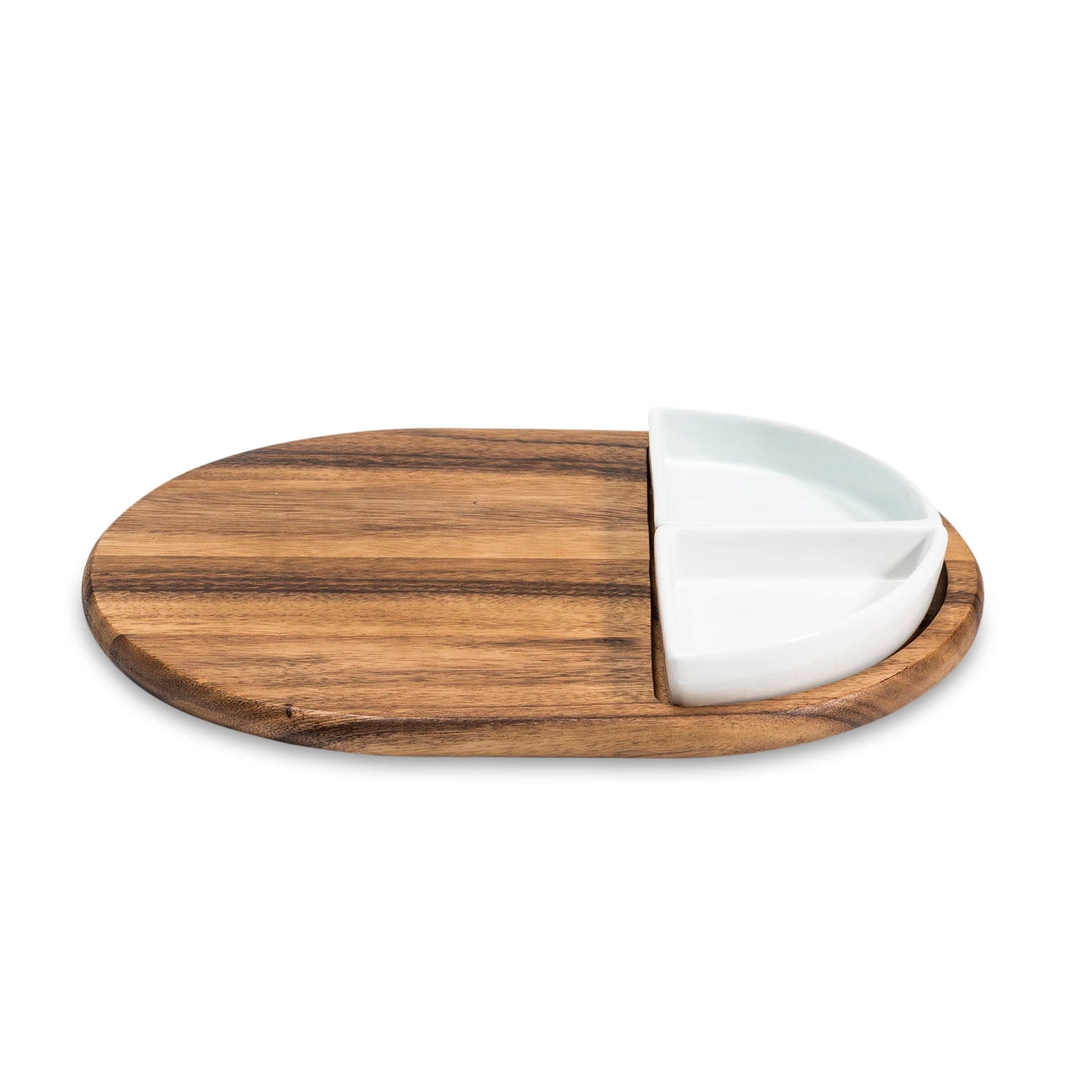 Acacia Wood Charcuterie & Serving Tray with Ceramic Dishes