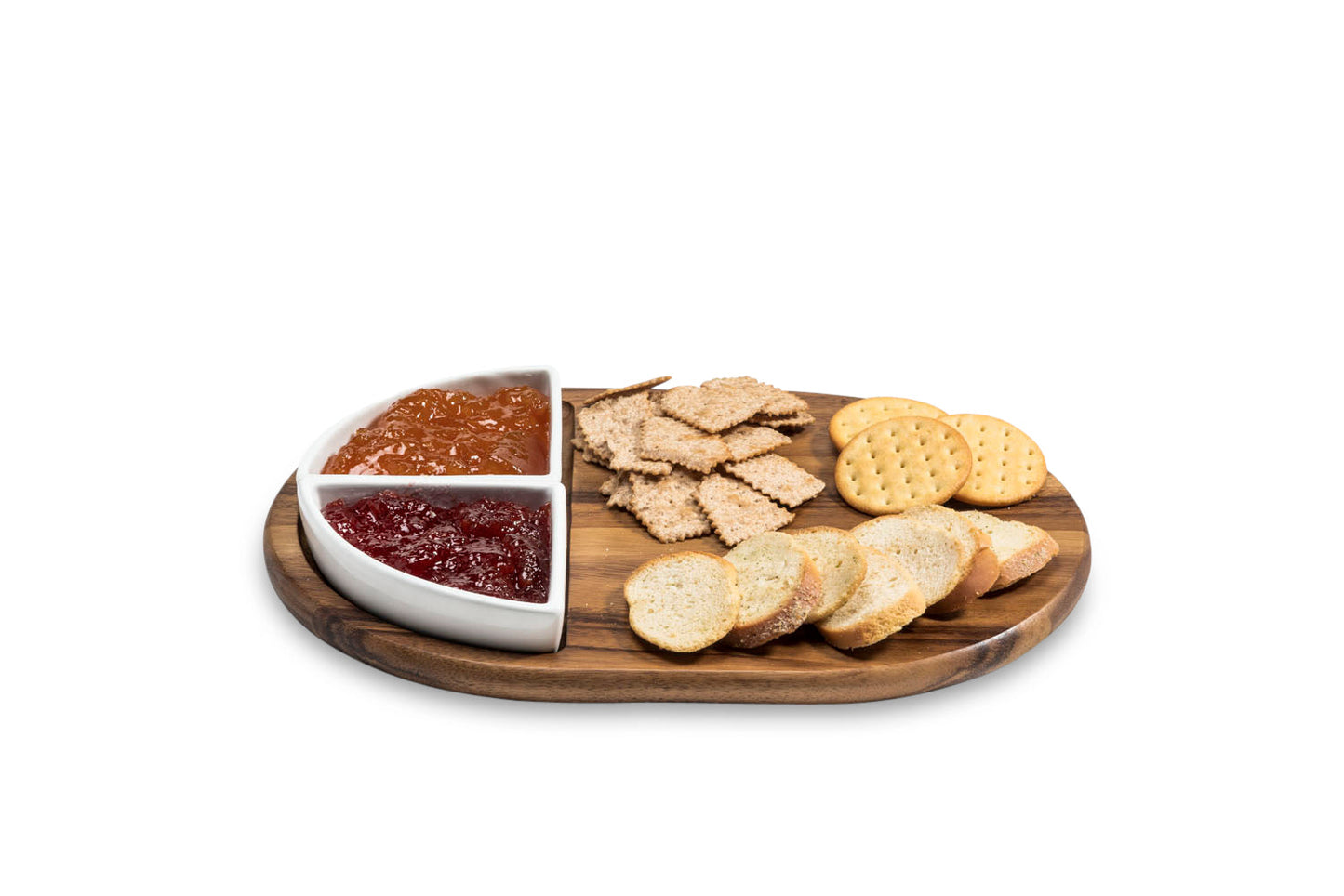 Acacia Wood Charcuterie & Serving Tray with Ceramic Dishes