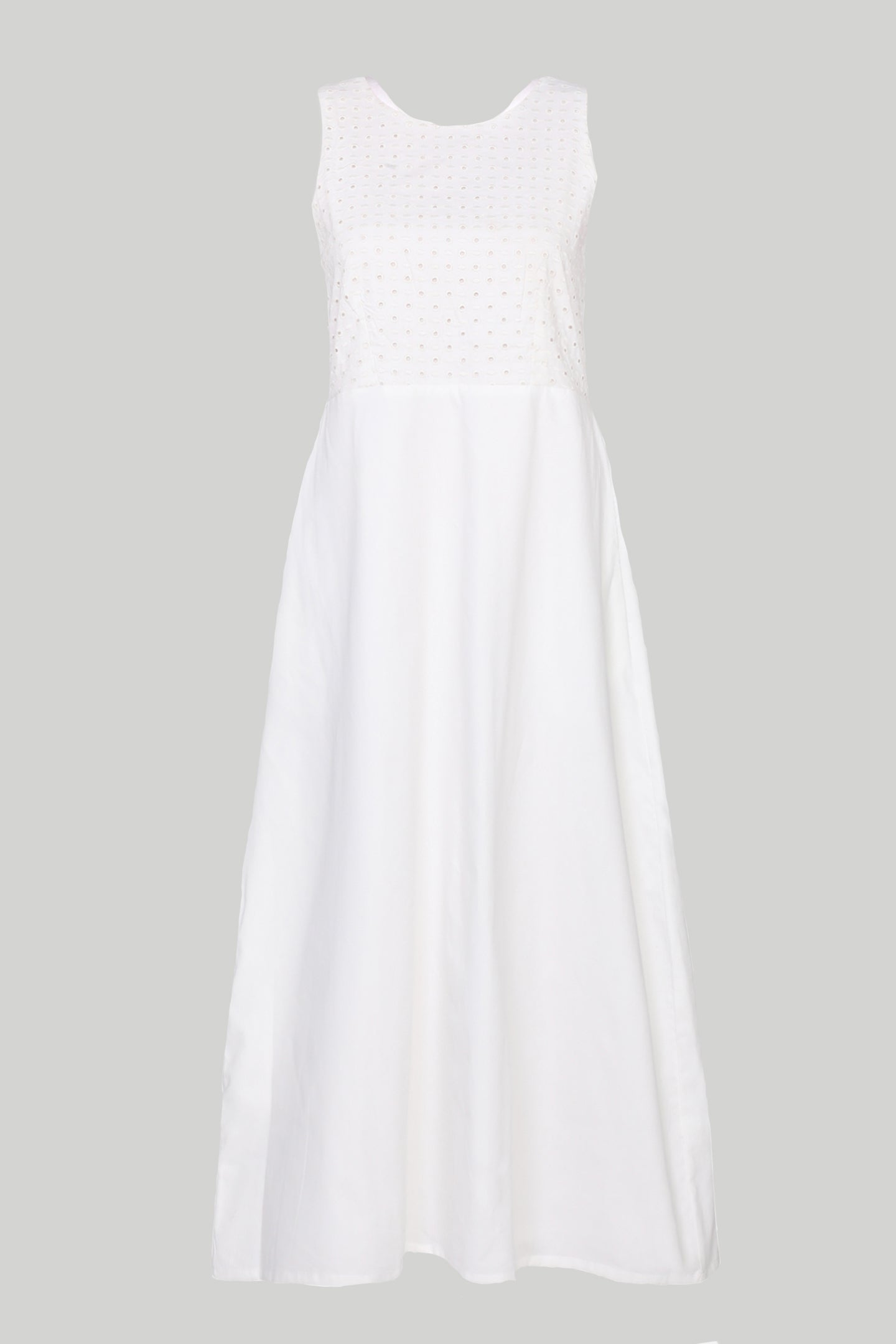 Crossback Midi Dress in Eyelet Embroidery