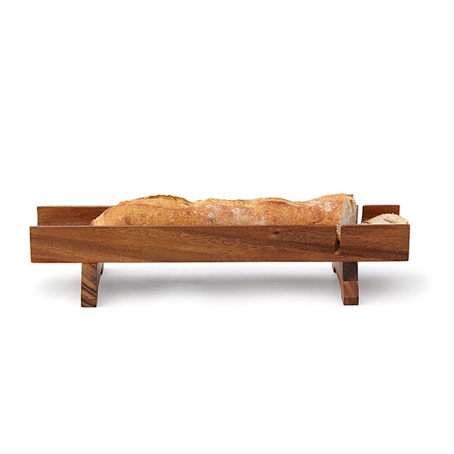 Acacia Wood Baguette Board with Knife Slots