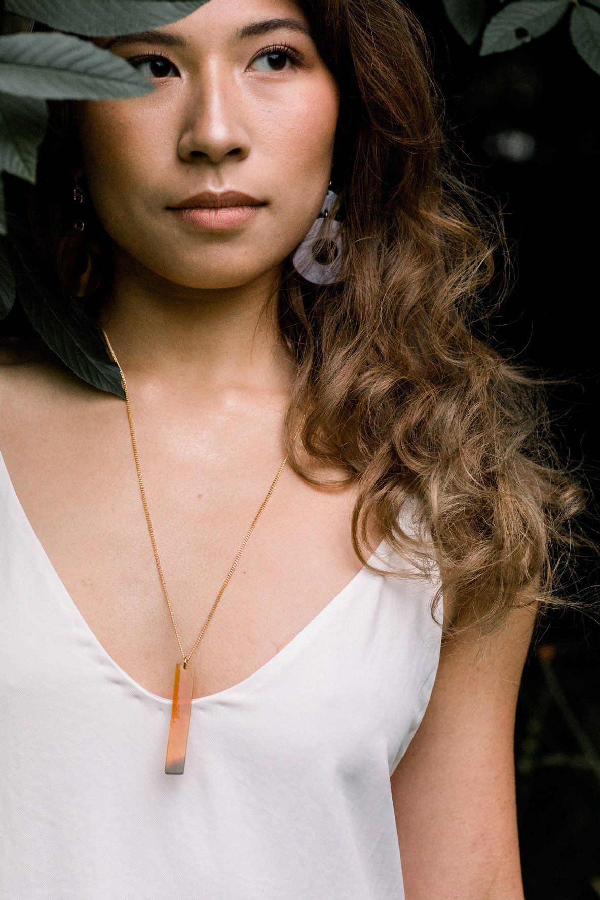 Tinh Buffalo Horn Minimalist Bar Pendant Necklace