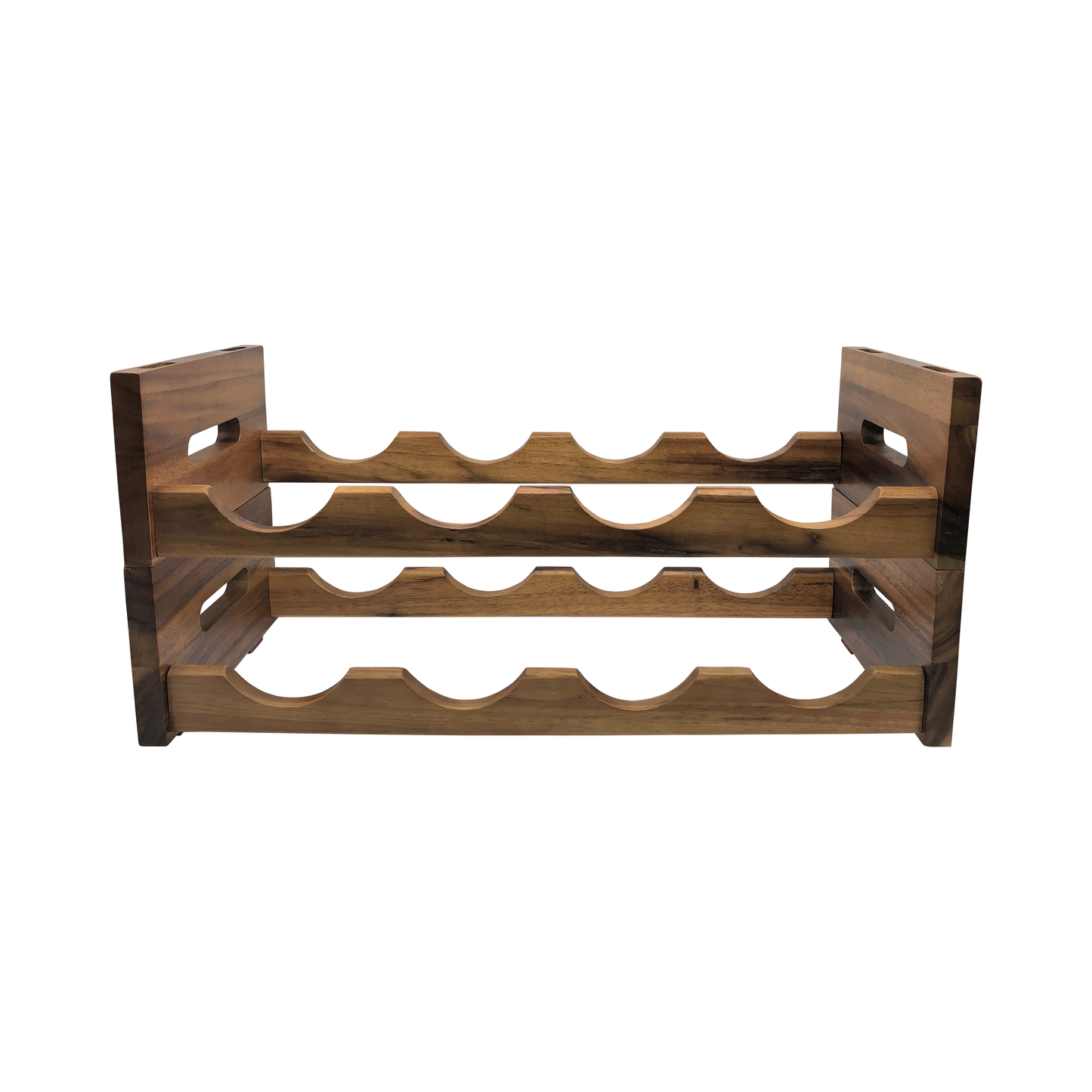 Acacia Wood 4-Bottle Stackable Wine Rack