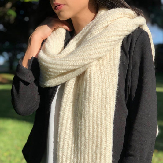 Chunky Snow Knit Alpaca Scarf