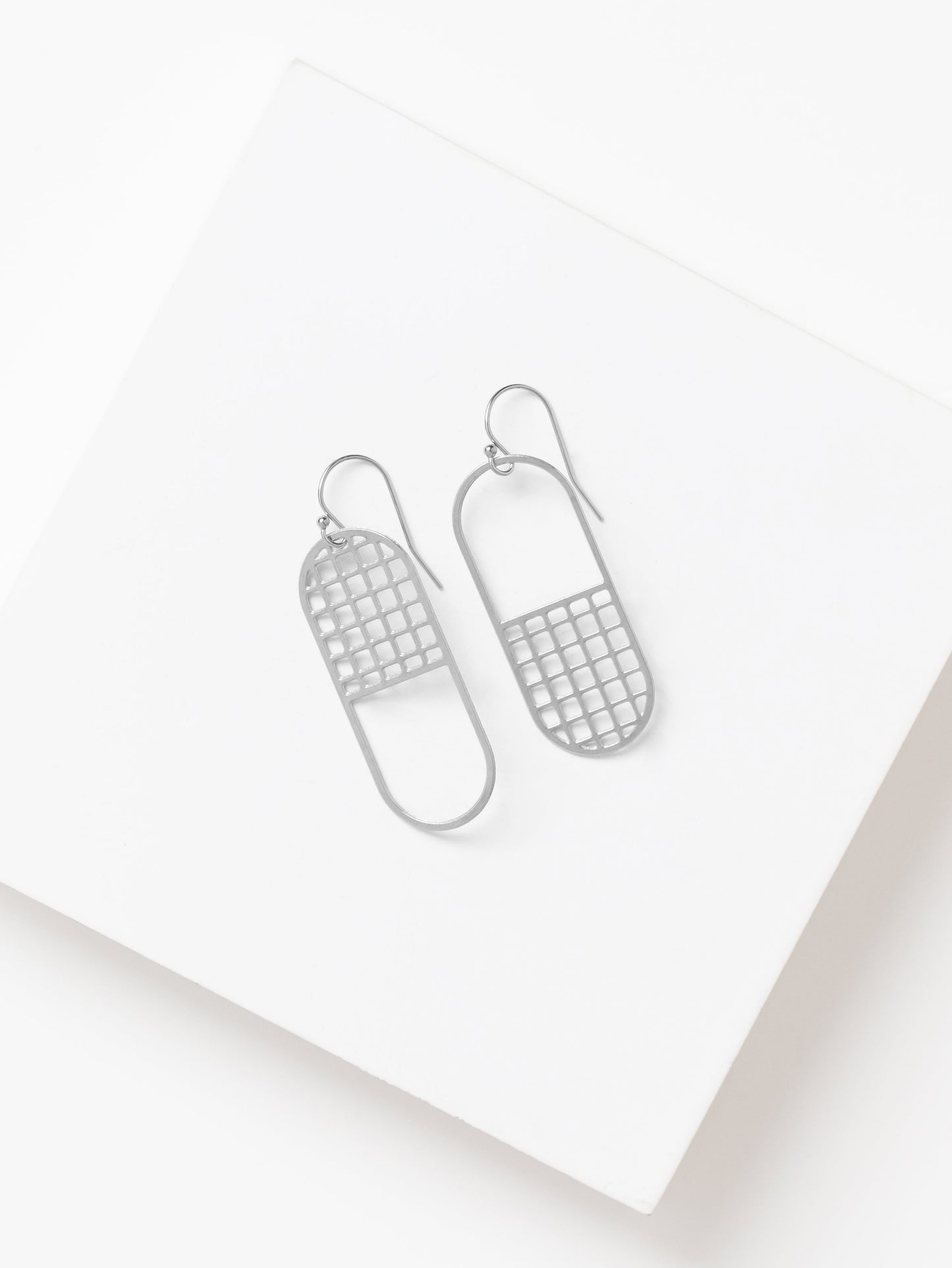 50/50 Earrings | mismatched grid earrings