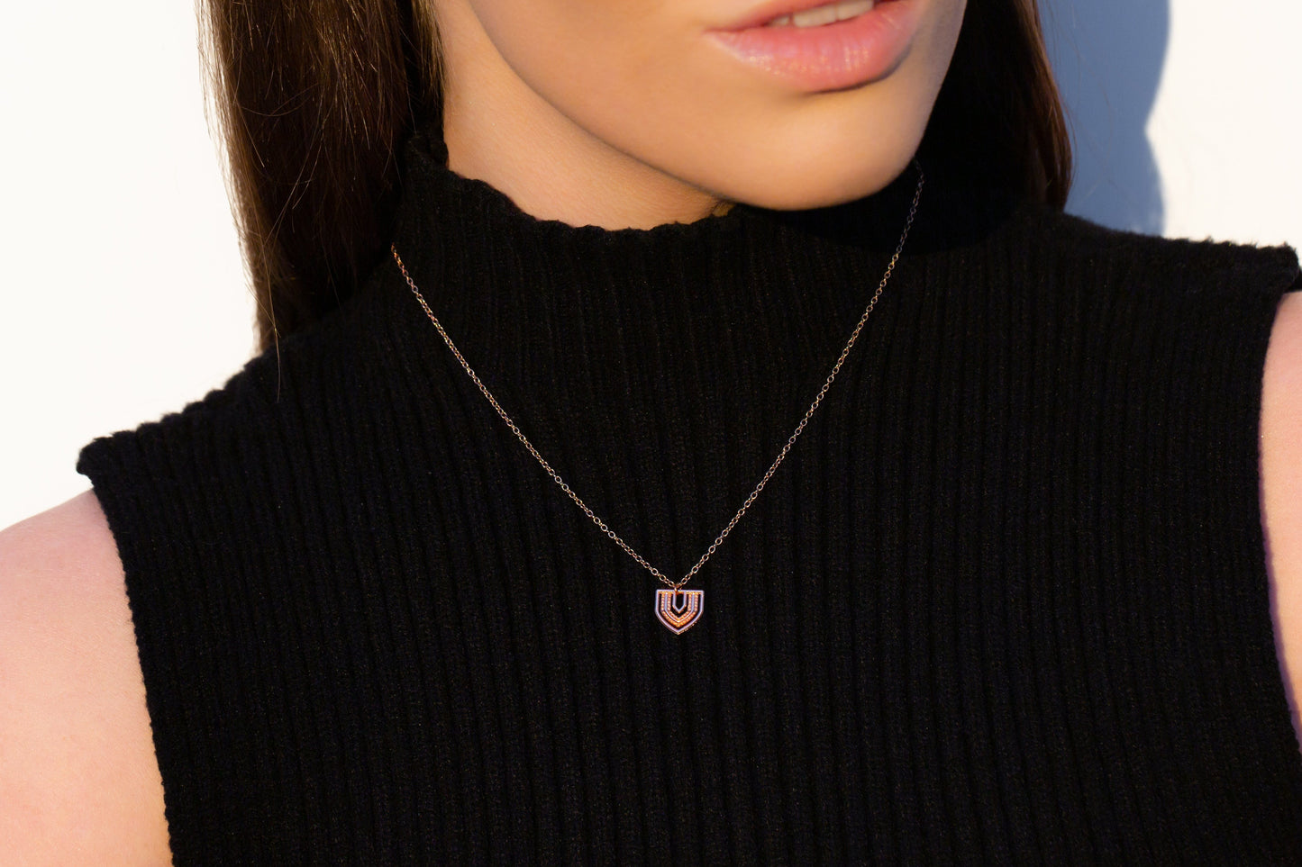 CHARTRES Charm Necklace | dainty rose gold necklace