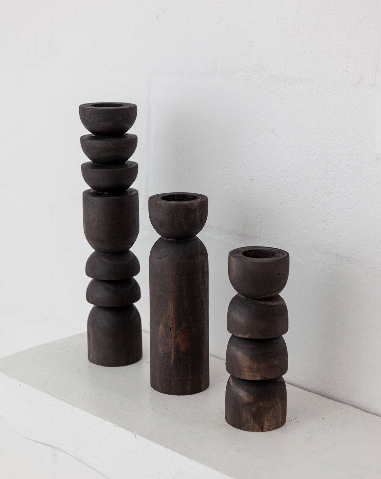 Wood Totem Tealight Candleholder